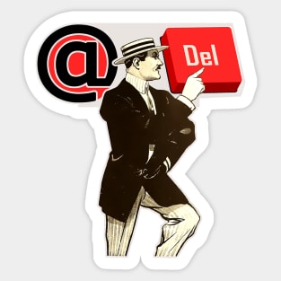 Mr @ hits the Delete button Sticker